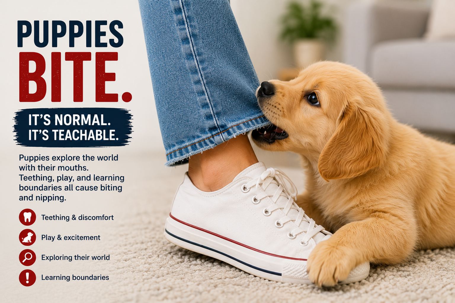 Stop Puppy Biting Fast – Simple Puppy Training Guide For Nipping, Chewing & Rough Play
